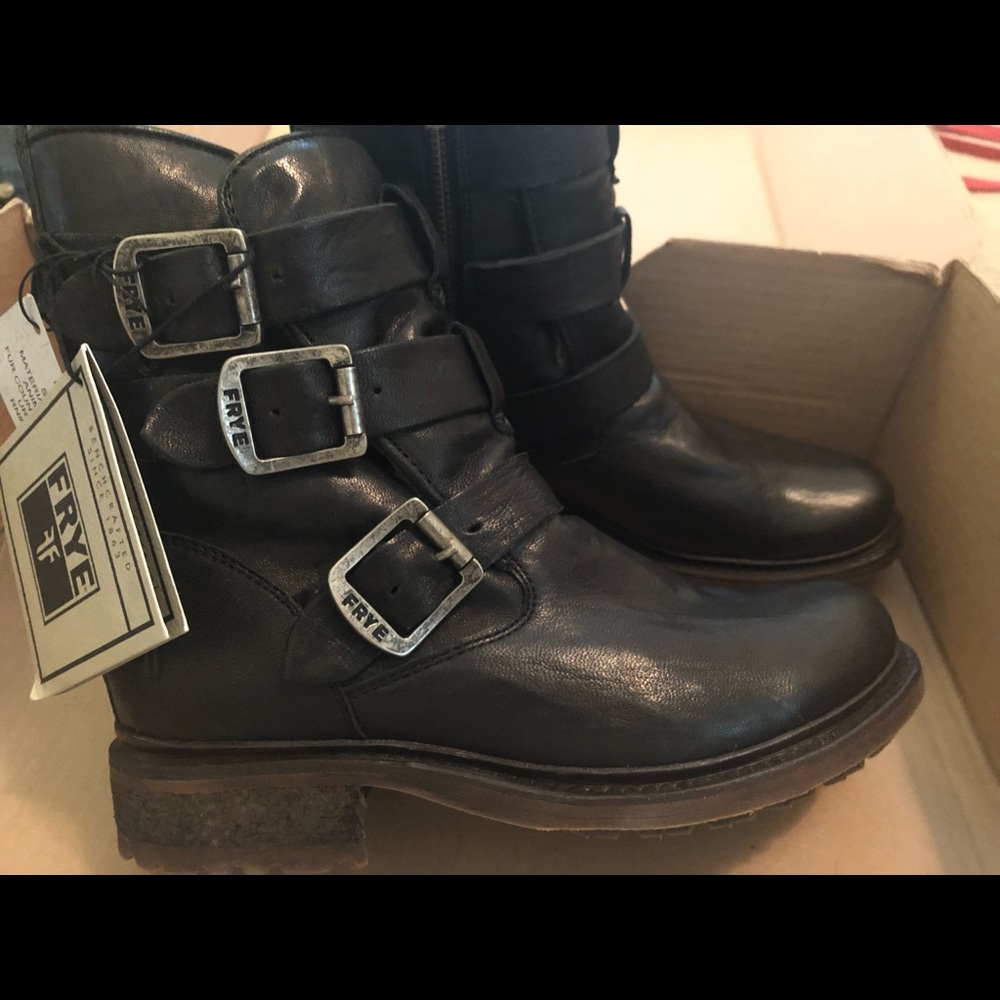 New FRYE Valerie Shearling Moto Boot